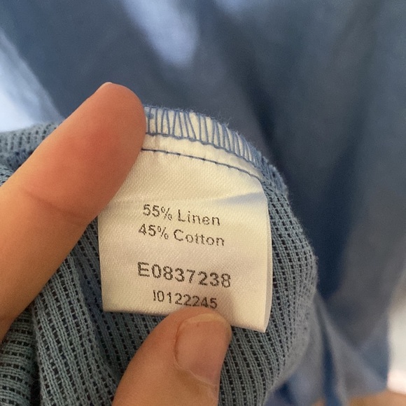 KLEEN Linen blend Tank Dress S Midi Long Stripe Black blue Lagenlook artsy - Picture 7 of 7